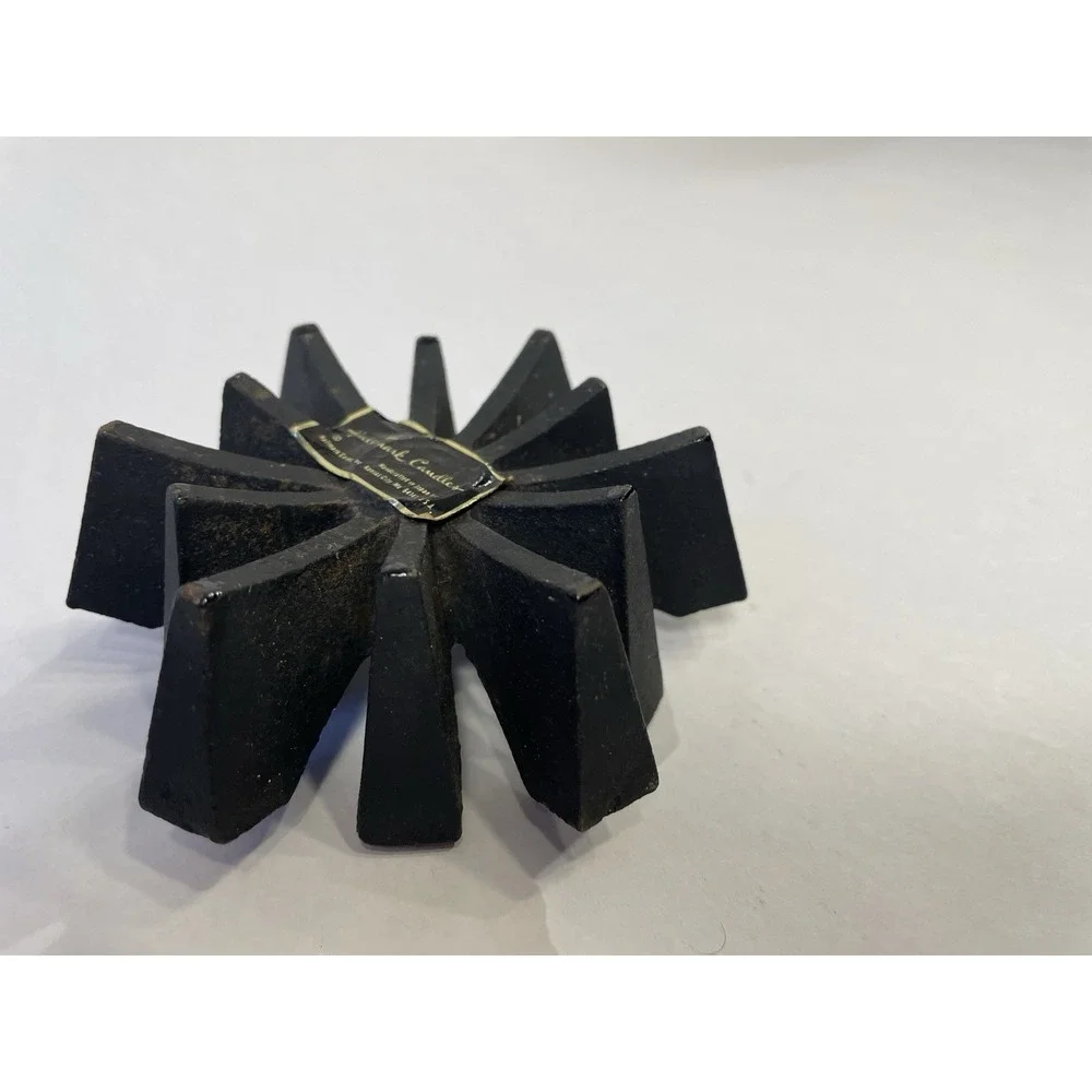 Hallmark Danish Mid-Century 1969 Vintage Cast Iron Sculpted Taper Candle Holder